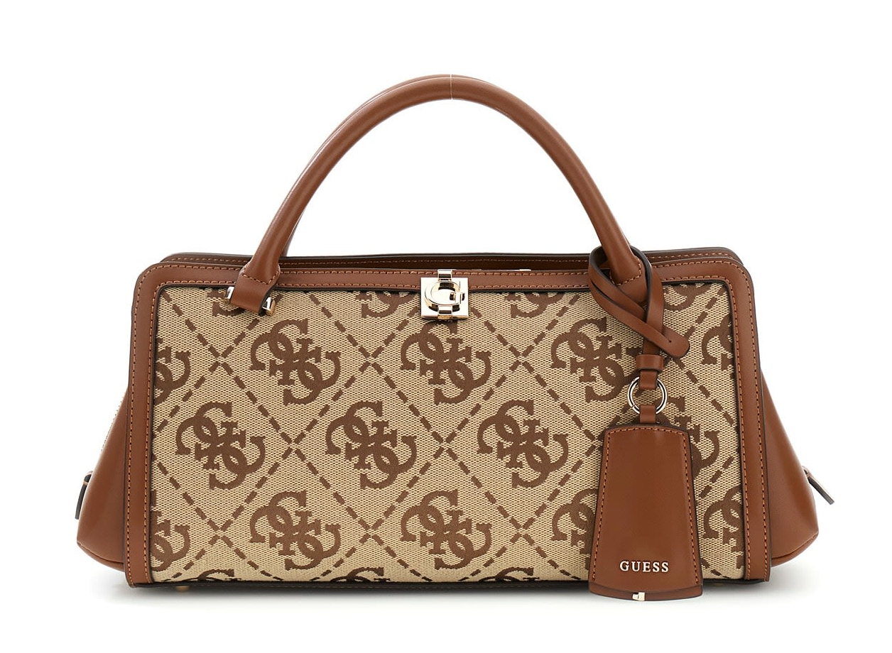 GUESS Audrey Logo Girlfriend Satchel S Latte Logo GUESS Audrey Logo Girlfriend Satchel S Latte Logo