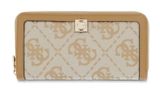 GUESS Audrey Logo SLG Zip Around Wallet L Beige Logo GUESS Audrey Logo SLG Zip Around Wallet L Beige Logo