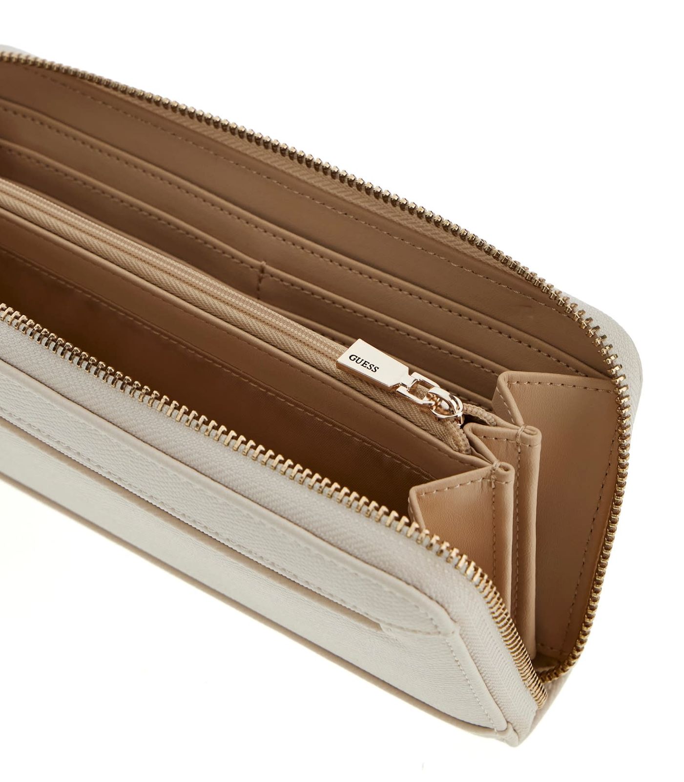 GUESS Amorette SLG Zip Around Wallet L Cream White GUESS Amorette SLG Zip Around Wallet L Cream White