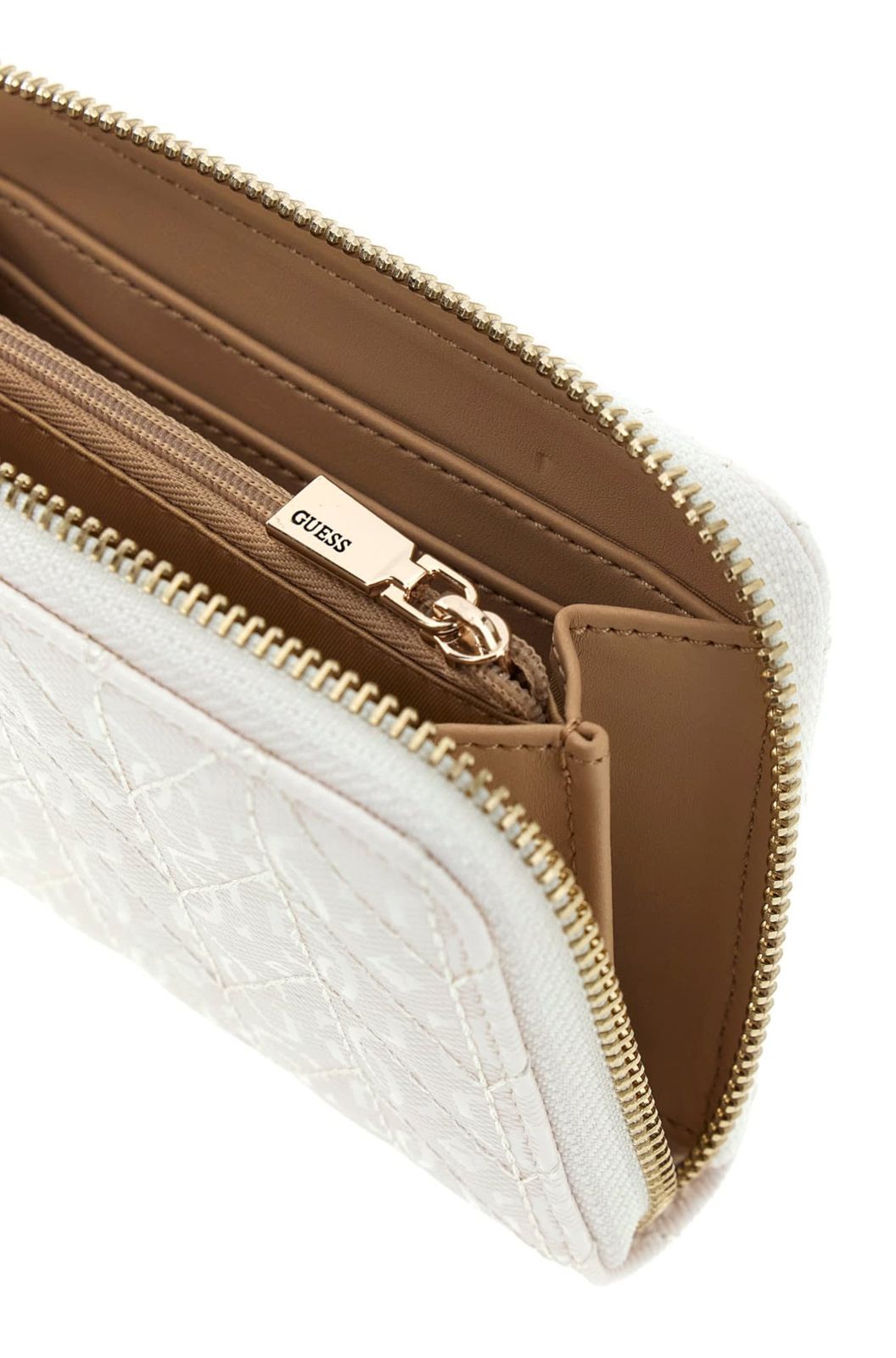 GUESS Stacey SLG Zip Around Wallet M Cream White GUESS Stacey SLG Zip Around Wallet M Cream White