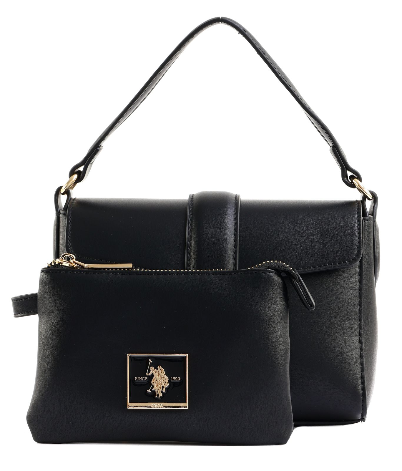 U.S. POLO ASSN. Margaret Flap Handle Bag Black U.S. POLO ASSN. Margaret Flap Handle Bag Black