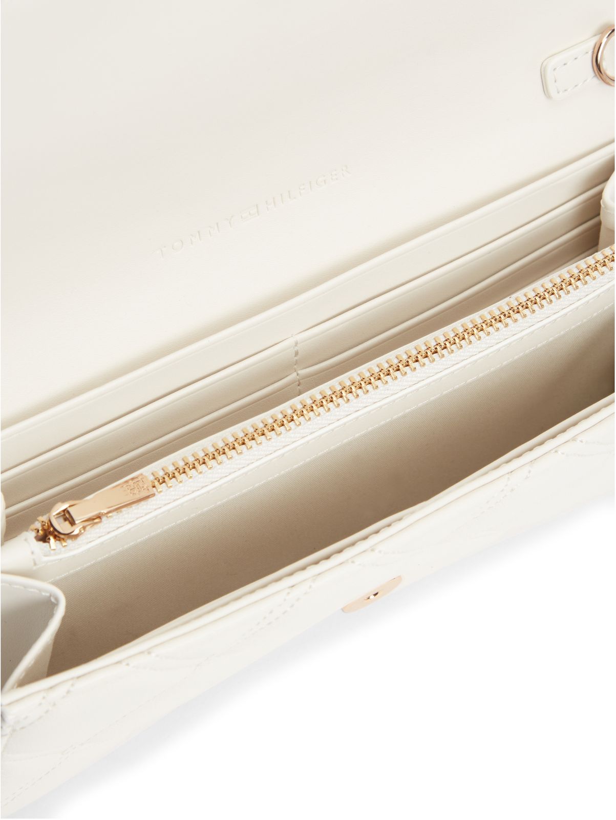 TOMMY HILFIGER Feminine Wallet on Chain Soft Cream TOMMY HILFIGER Feminine Wallet on Chain Soft Cream
