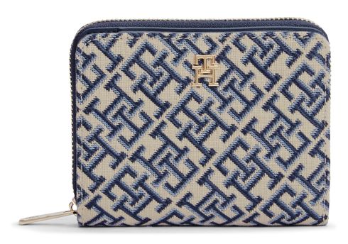 TOMMY HILFIGER Icon Zip Around Wallet With Flap Blue Mono TOMMY HILFIGER Icon Zip Around Wallet With Flap Blue Mono