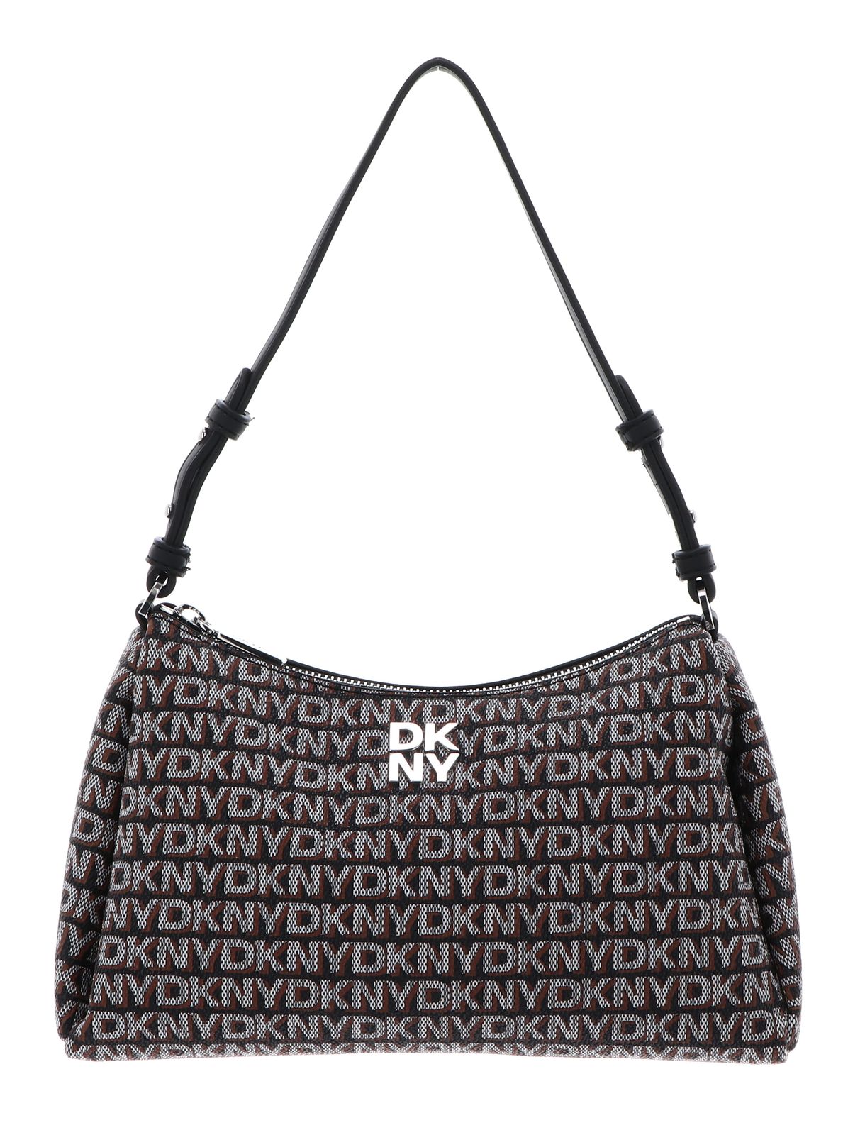 DKNY Remy Top Zip Shoulder Bag Black / Saddle