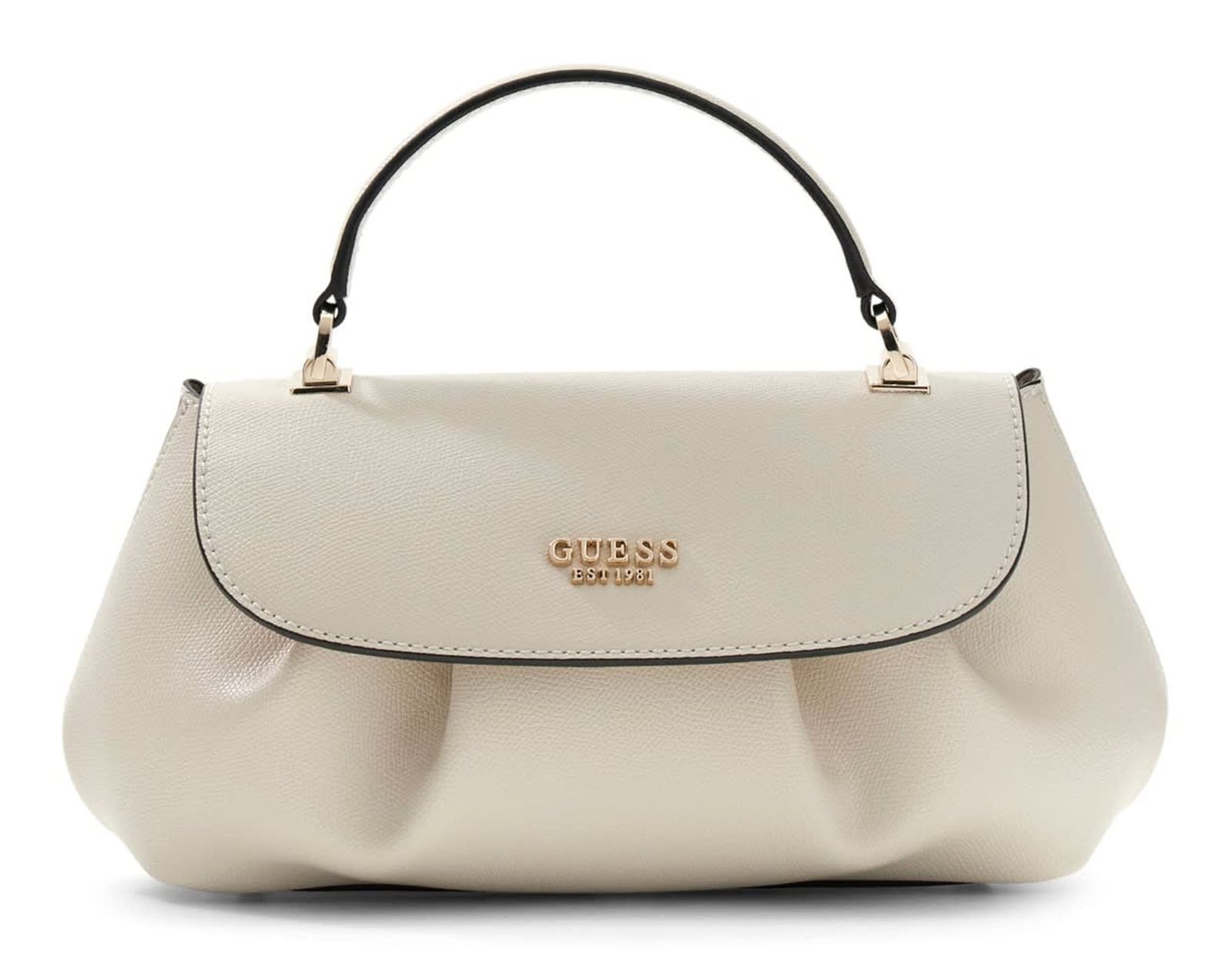 GUESS Amorette Top Handle Flap Bag Cream White