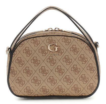GUESS Coleen Logo Top Zip Crossbody Latte Logo