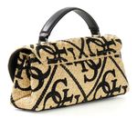GUESS Kirsten Top Handle Flap Bag Natural / Black
