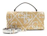 GUESS Kirsten Top Handle Flap Bag Natural / Cream White