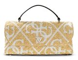 GUESS Kirsten Top Handle Flap Bag Natural / Cream White