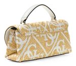 GUESS Kirsten Top Handle Flap Bag Natural / Cream White