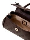 GUESS Diana Mini Top Handle Flap Chocolate Logo