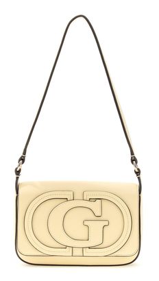 GUESS Ruby Flap Shoulder Bag Pale Yellow GUESS Ruby Flap Shoulder Bag Pale Yellow