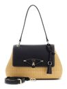 GUESS Maggie Straw Flap Shoulder Bag Natural / Black GUESS Maggie Straw Flap Shoulder Bag Natural / Black