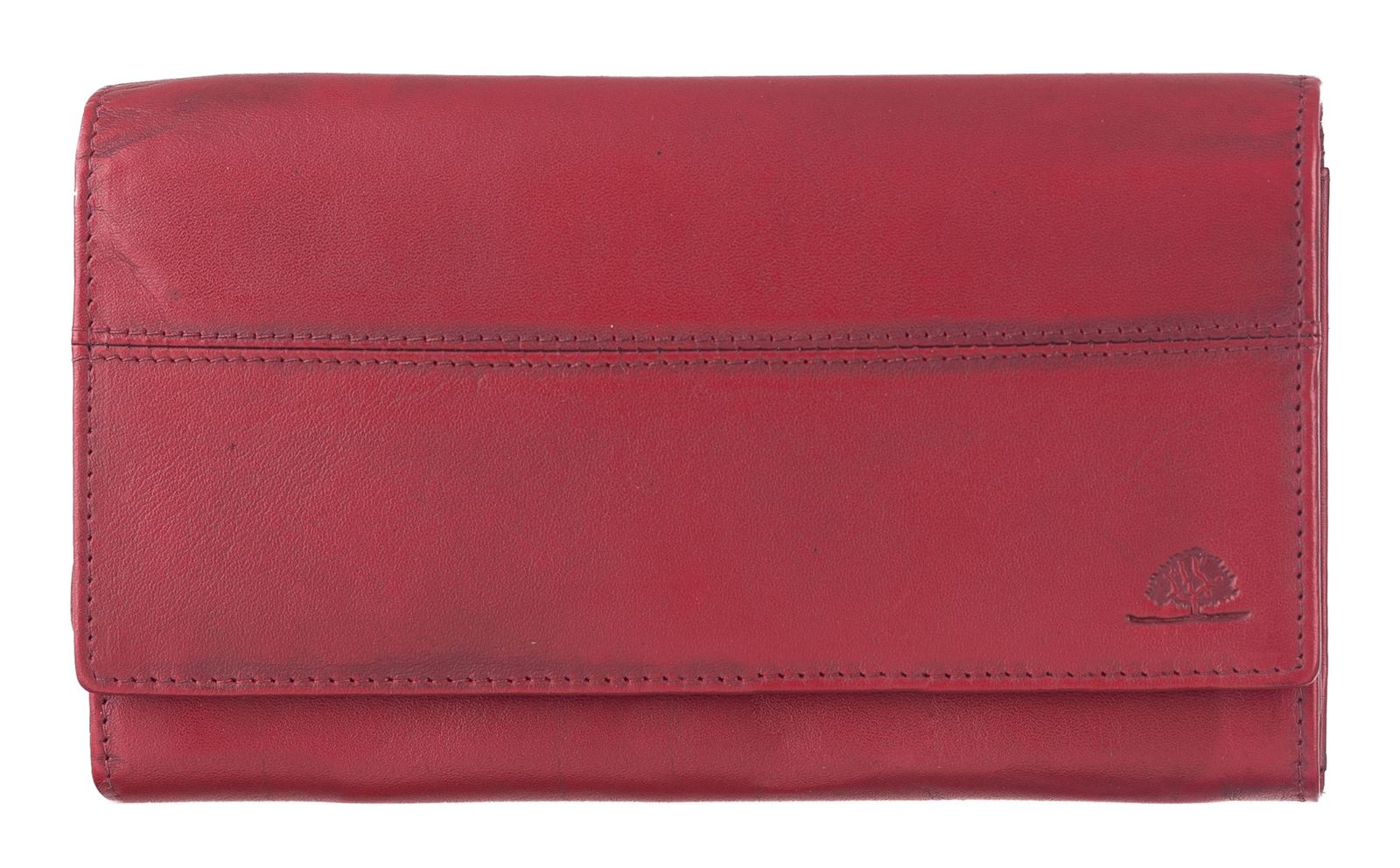 GREENBURRY Destressed Long Wallet RFID Deep Red