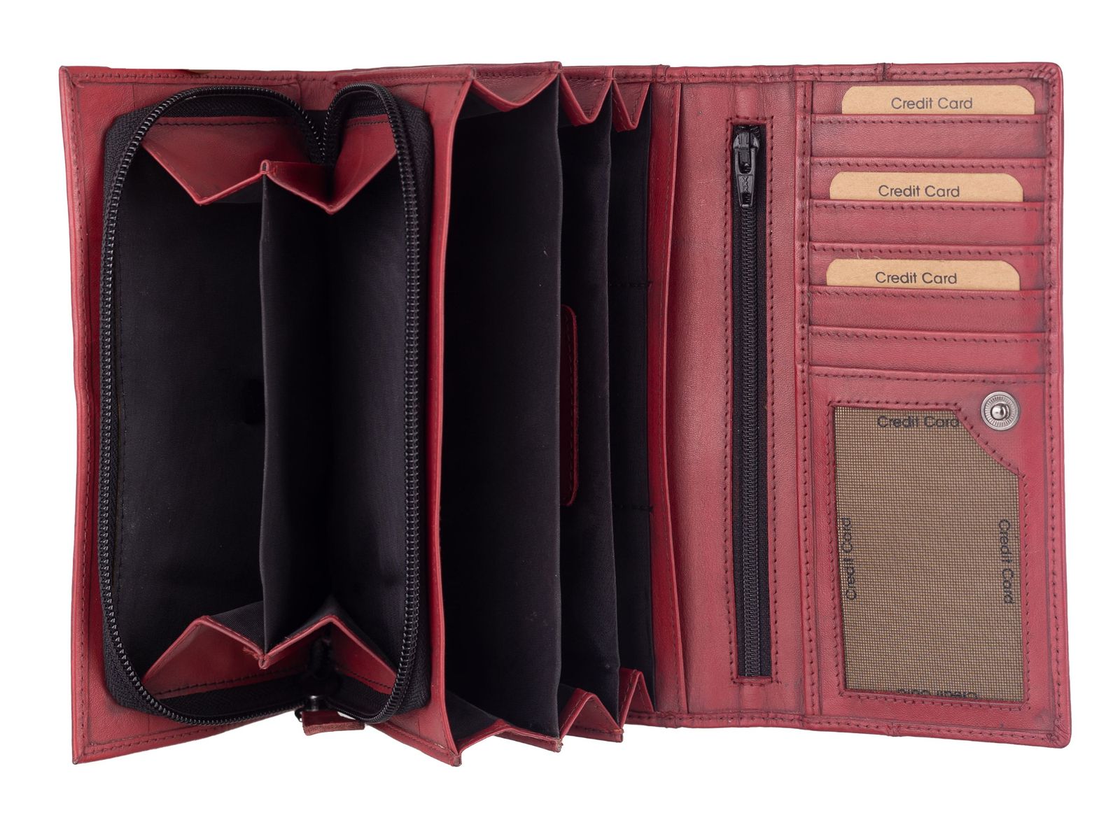 GREENBURRY Destressed Long Wallet RFID Deep Red GREENBURRY Destressed Long Wallet RFID Deep Red