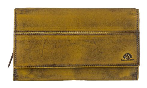 GREENBURRY Destressed Long Wallet RFID Dirty Yellow