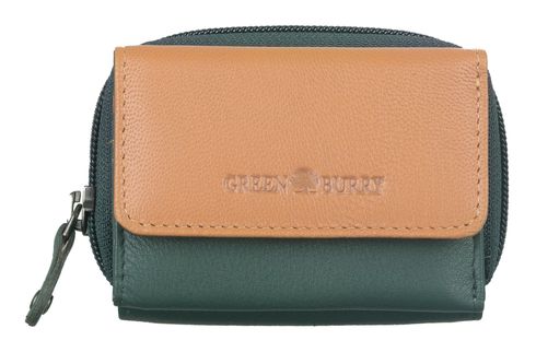 GREENBURRY Duett RV-Mini Wallet RFID Bottlegreen / Tan