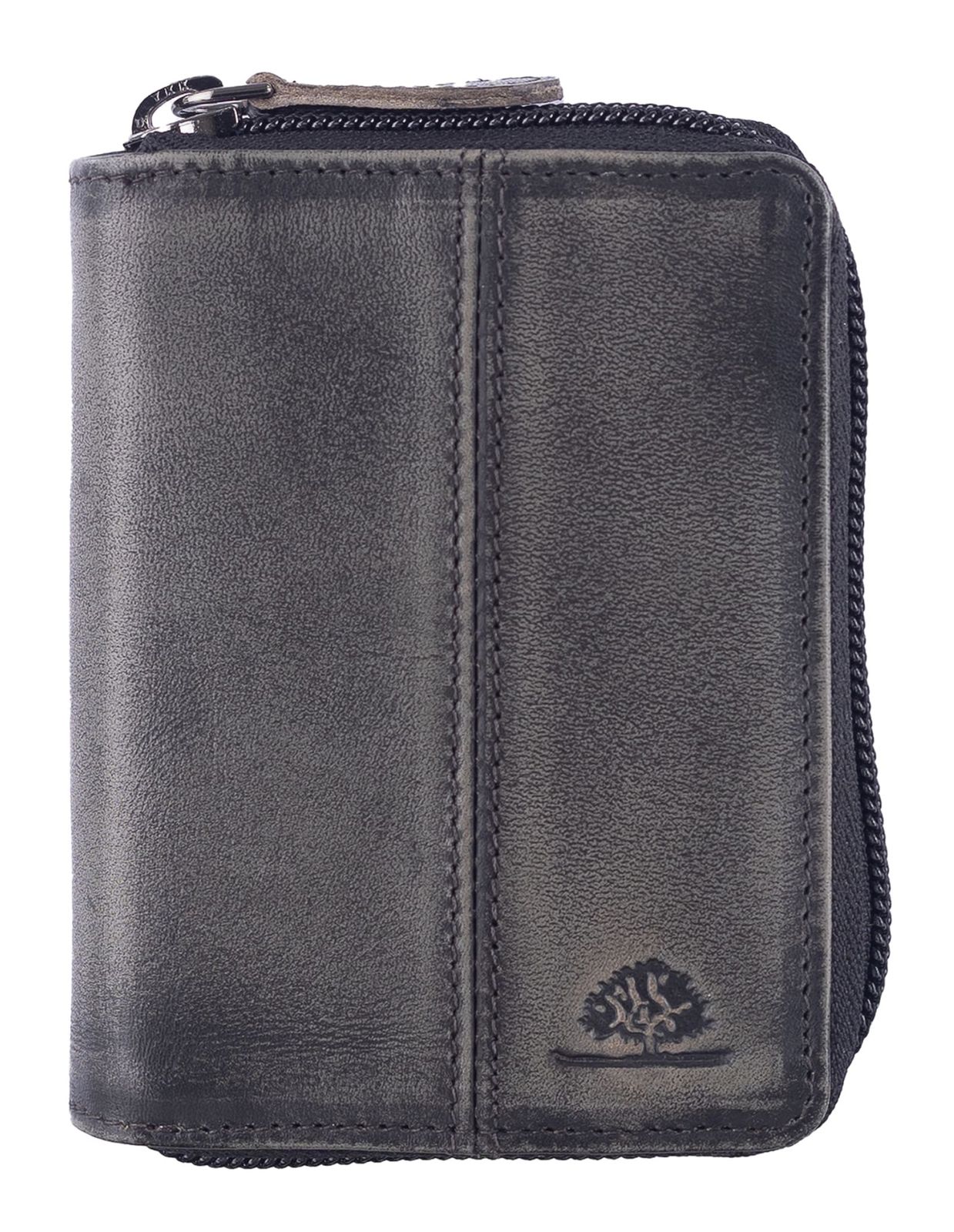 GREENBURRY Destressed Card Case RFID Silver Grey