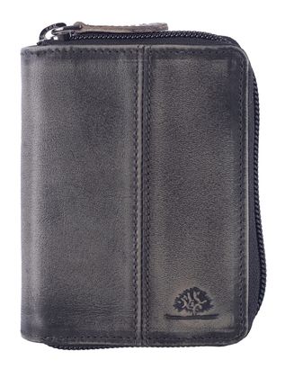 GREENBURRY Destressed Card Case RFID Silver Grey