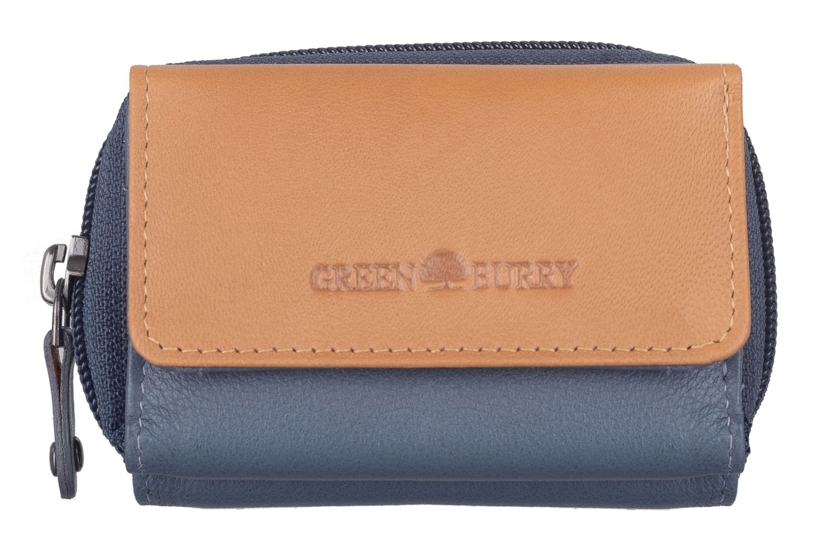 GREENBURRY Duett RV-Mini Wallet RFID Greyblue / Tan