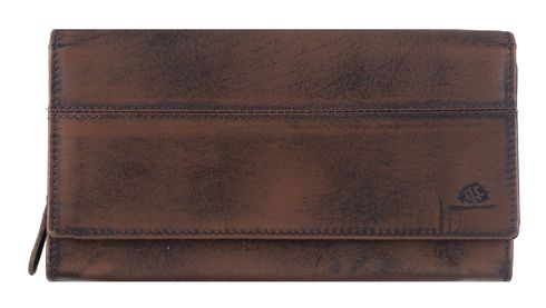 GREENBURRY Destressed Long Wallet RFID Teak Brown