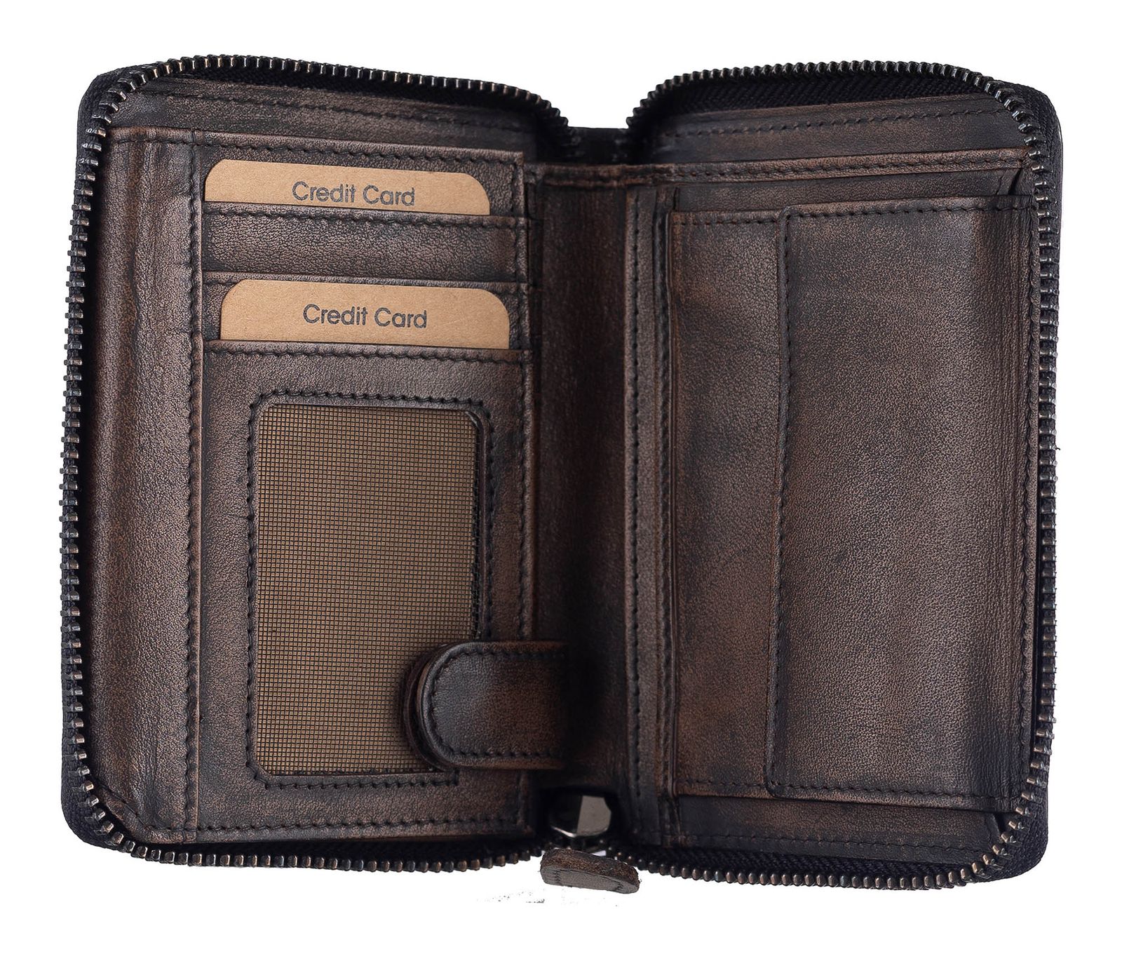 GREENBURRY Destressed RV-Wallet RFID Teak Brown GREENBURRY Destressed RV-Wallet RFID Teak Brown