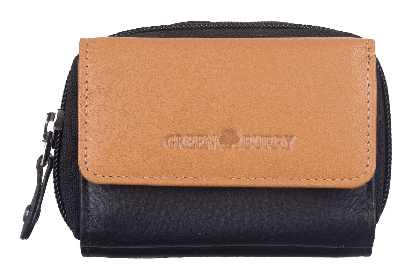 GREENBURRY Duett RV-Mini Wallet RFID Black / Tan