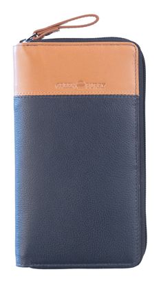 GREENBURRY Duett RV-Long Wallet RFID Navyblue / Tan GREENBURRY Duett RV-Long Wallet RFID Navyblue / Tan