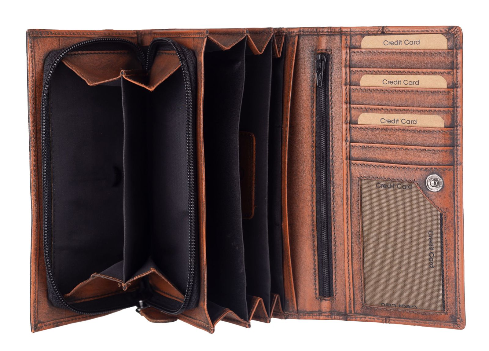 GREENBURRY Destressed Long Wallet RFID Rusty Orange GREENBURRY Destressed Long Wallet RFID Rusty Orange