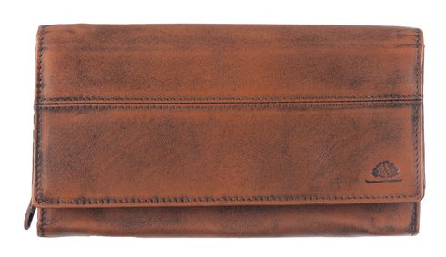 GREENBURRY Destressed Long Wallet RFID Rusty Orange