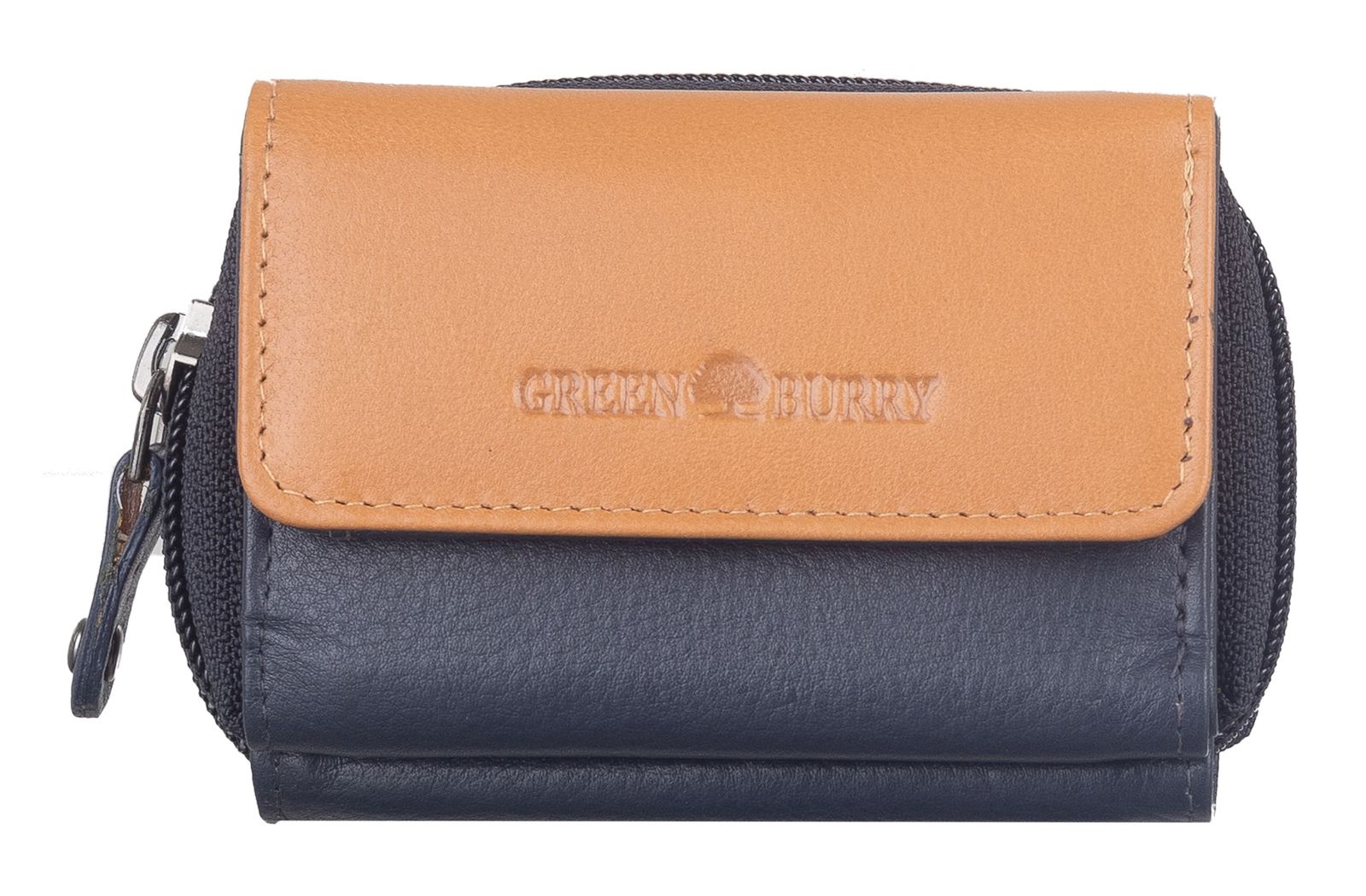 GREENBURRY Duett RV-Mini Wallet RFID Navyblue / Tan