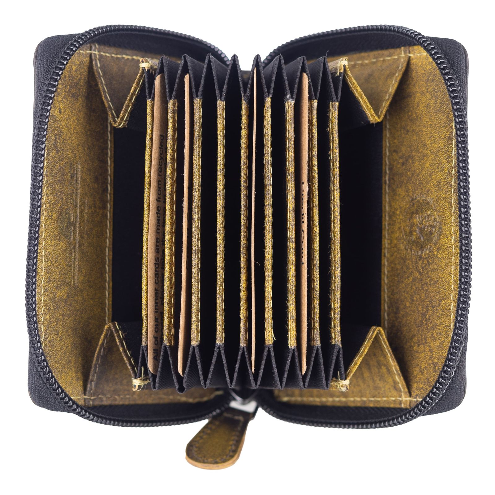 GREENBURRY Destressed Card Case RFID Dirty Yellow GREENBURRY Destressed Card Case RFID Dirty Yellow