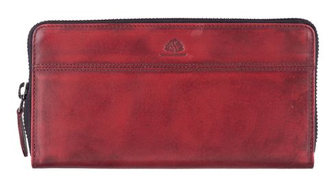 GREENBURRY Destressed RV-Long Wallet RFID Deep Red