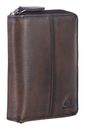 GREENBURRY Destressed Card Case RFID Teak Brown