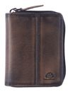 GREENBURRY Destressed Card Case RFID Teak Brown