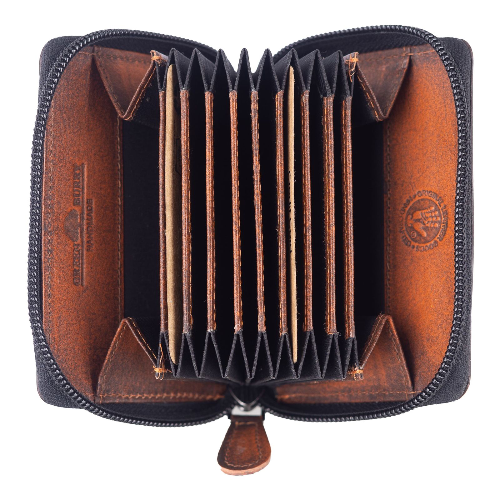 GREENBURRY Destressed Card Case RFID Rusty Orange GREENBURRY Destressed Card Case RFID Rusty Orange
