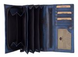 GREENBURRY Destressed Long Wallet RFID Navy Blue