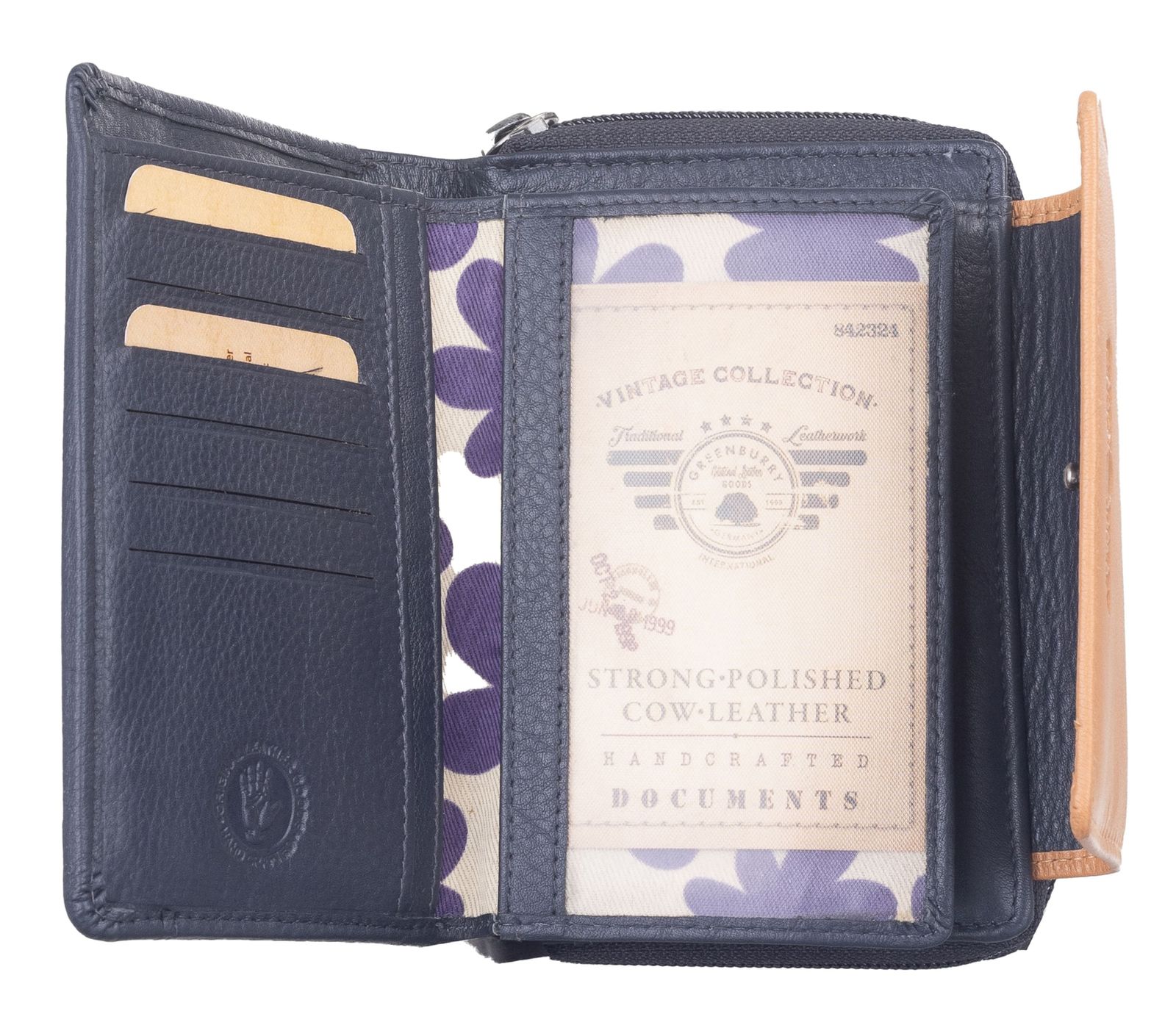 GREENBURRY Duett RV-Wallet RFID Navyblue / Tan GREENBURRY Duett RV-Wallet RFID Navyblue / Tan