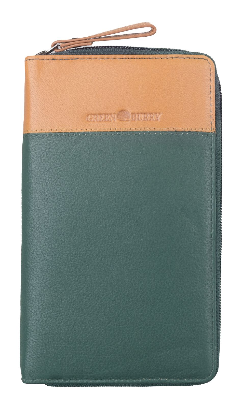 GREENBURRY Duett RV-Long Wallet RFID Bottlegreen / Tan