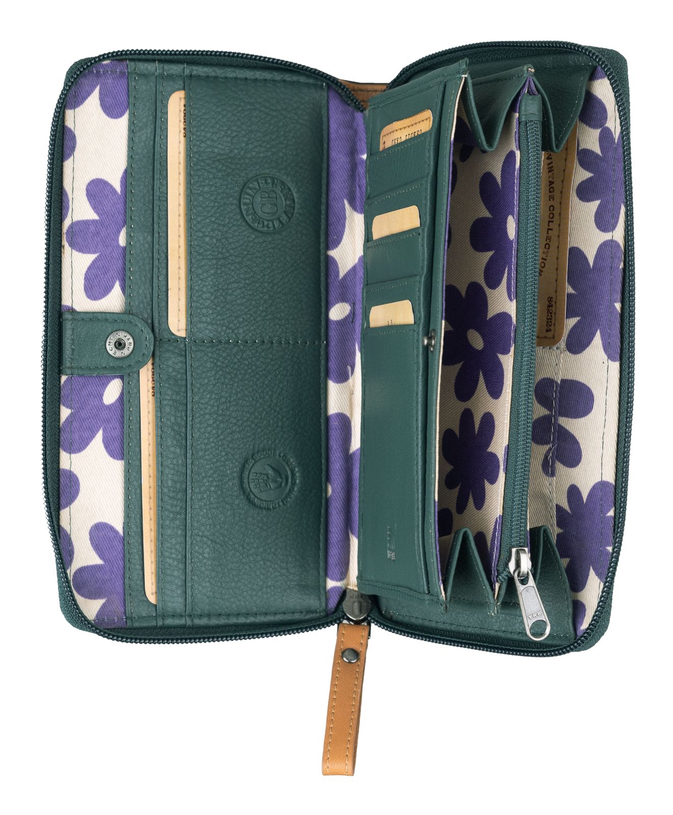 GREENBURRY Duett RV-Long Wallet RFID Bottlegreen / Tan GREENBURRY Duett RV-Long Wallet RFID Bottlegreen / Tan