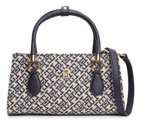TOMMY HILFIGER Grace Mini Satchel Jacquard Blue Mono
