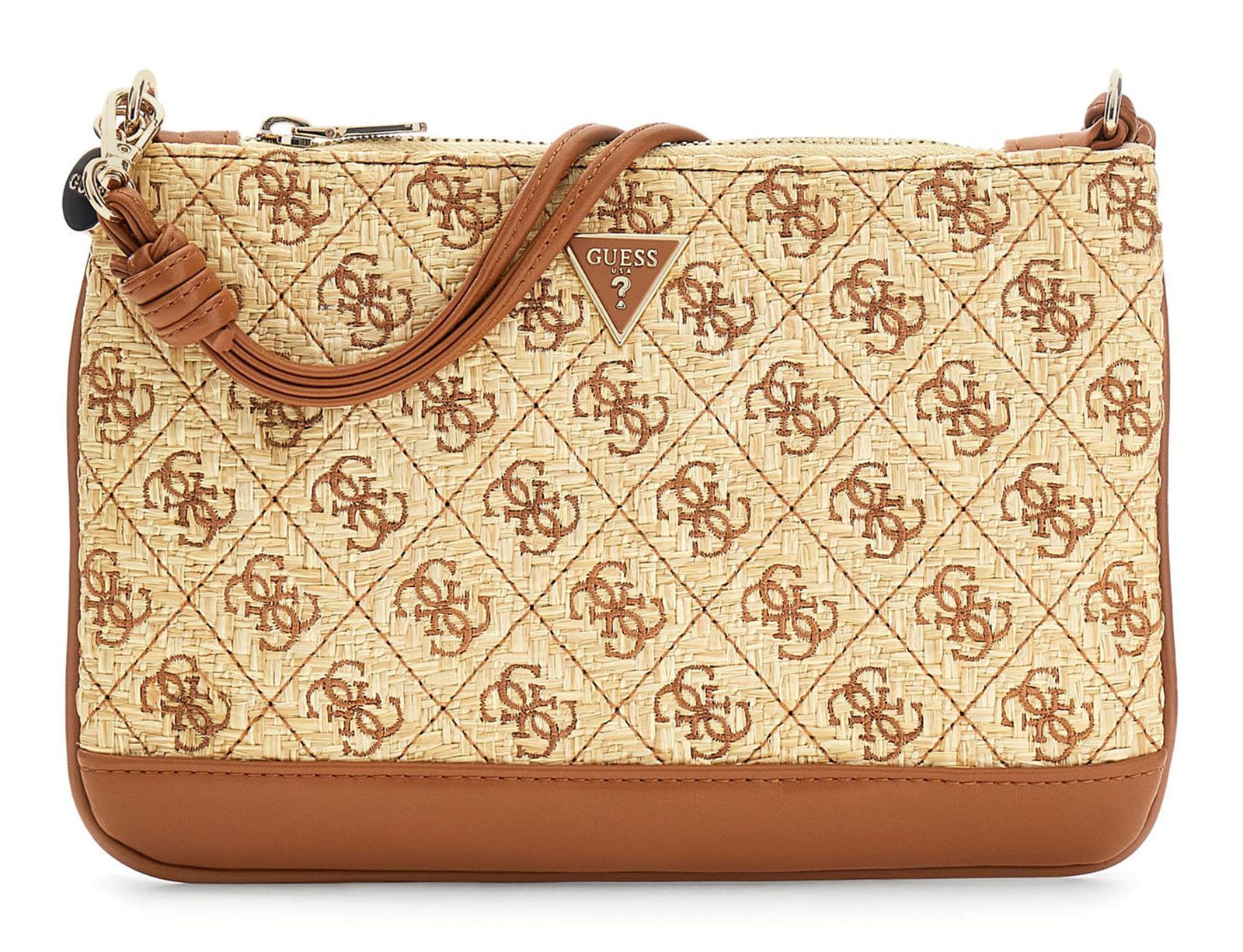 GUESS Kirsten Flat Pouch Natural / Caramel