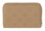 GUESS Ella Logo SLG Zip Around M Beige Logo GUESS Ella Logo SLG Zip Around M Beige Logo