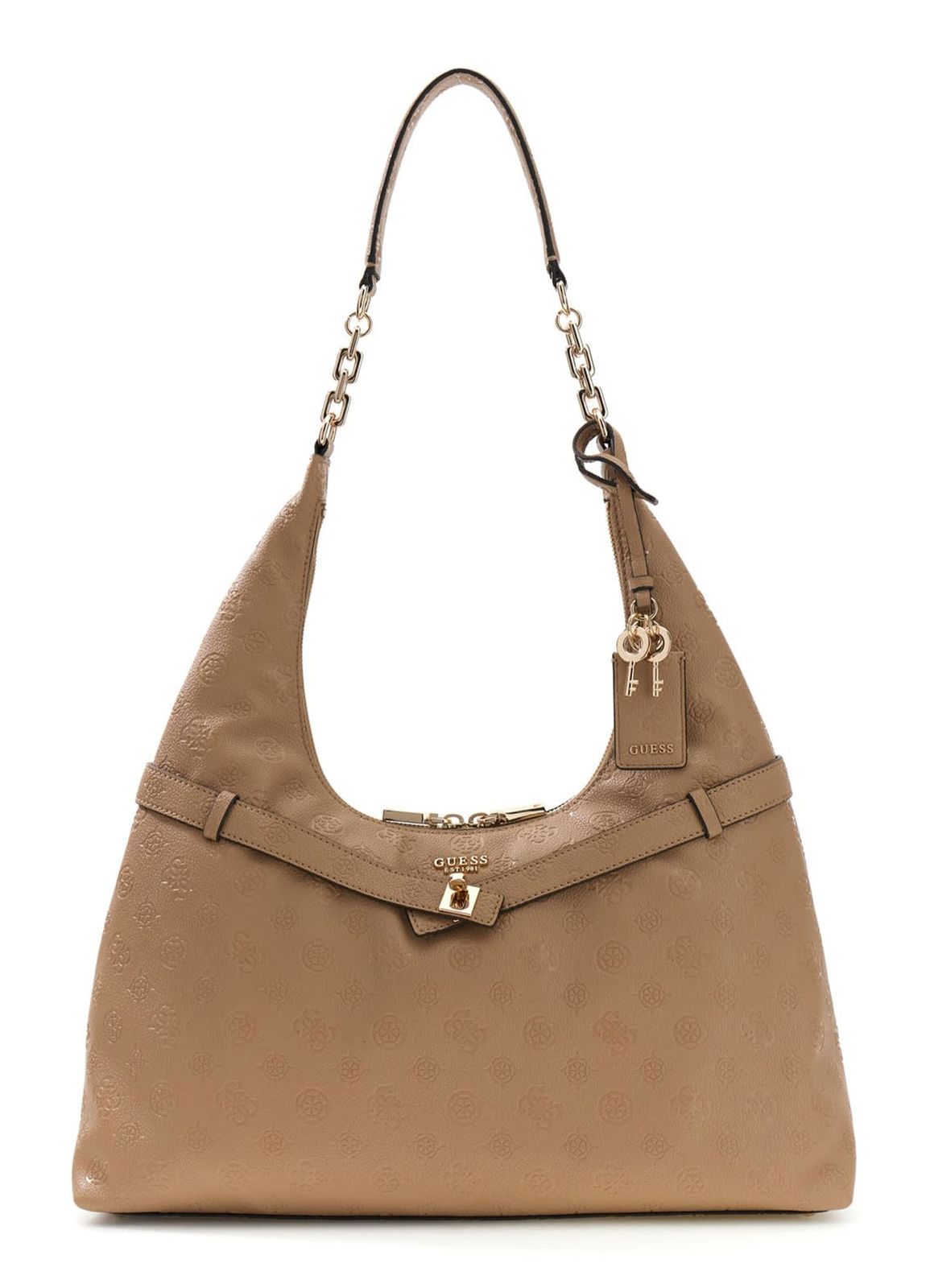 GUESS Ella Logo Hobo Beige Logo