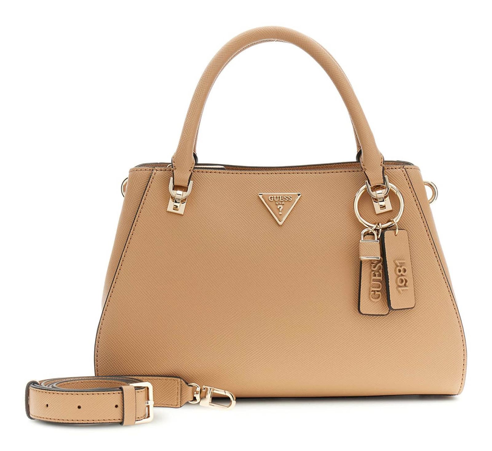 GUESS Noelle II Luxury Satchel Beige