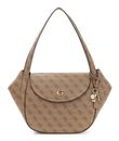 GUESS Coleen Logo Flap Shoulder Bag Latte Logo GUESS Coleen Logo Flap Shoulder Bag Latte Logo