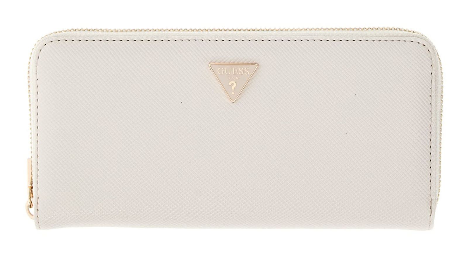 GUESS Gilda SLG Zip Around Wallet L Cream White