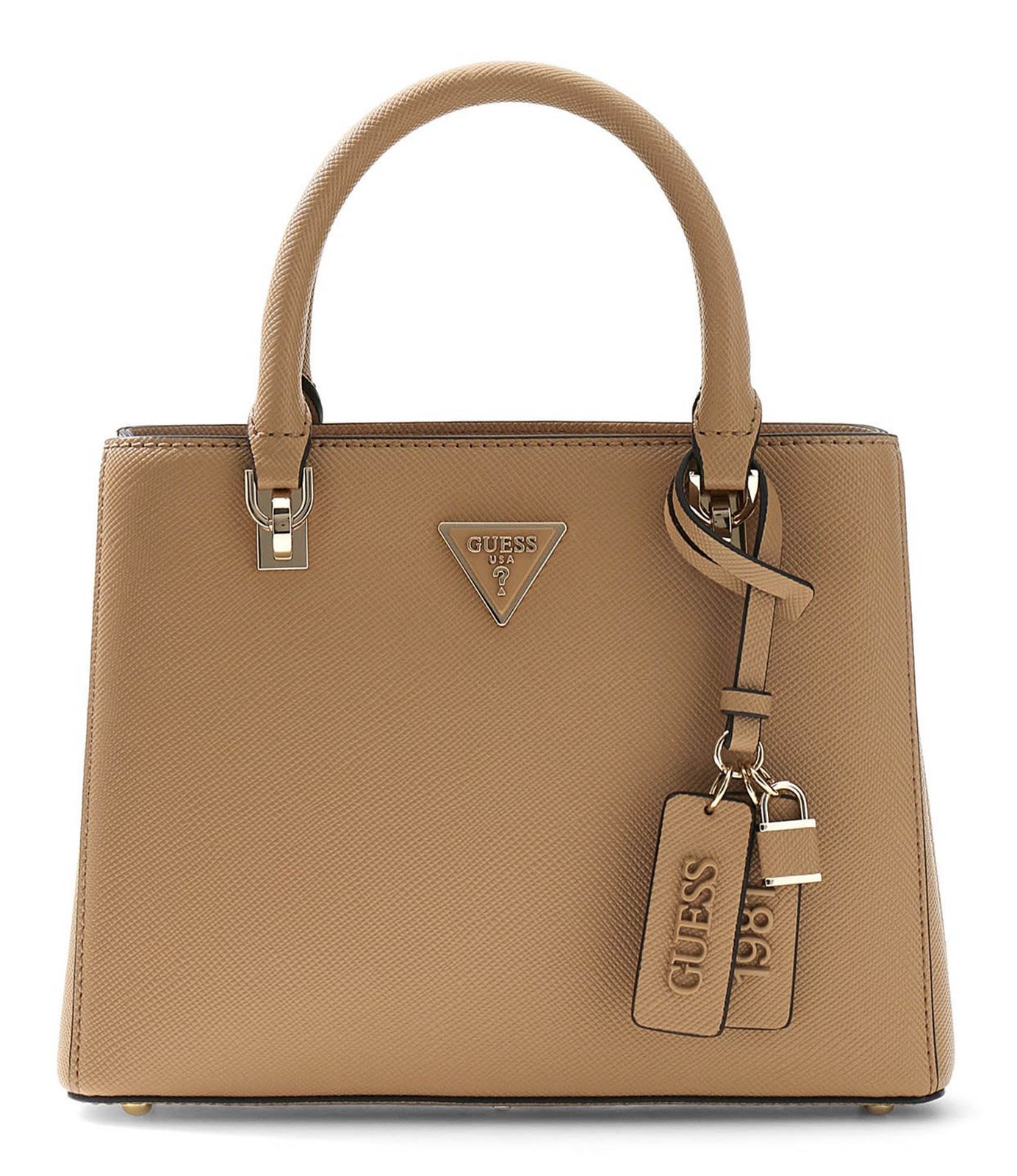 GUESS Noelle II Multi Compartment Satchel S Beige GUESS Noelle II Multi Compartment Satchel S Beige