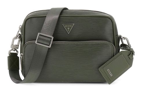 GUESS Milano Crossbody Double Zip Bag Military Green GUESS Milano Crossbody Double Zip Bag Military Green
