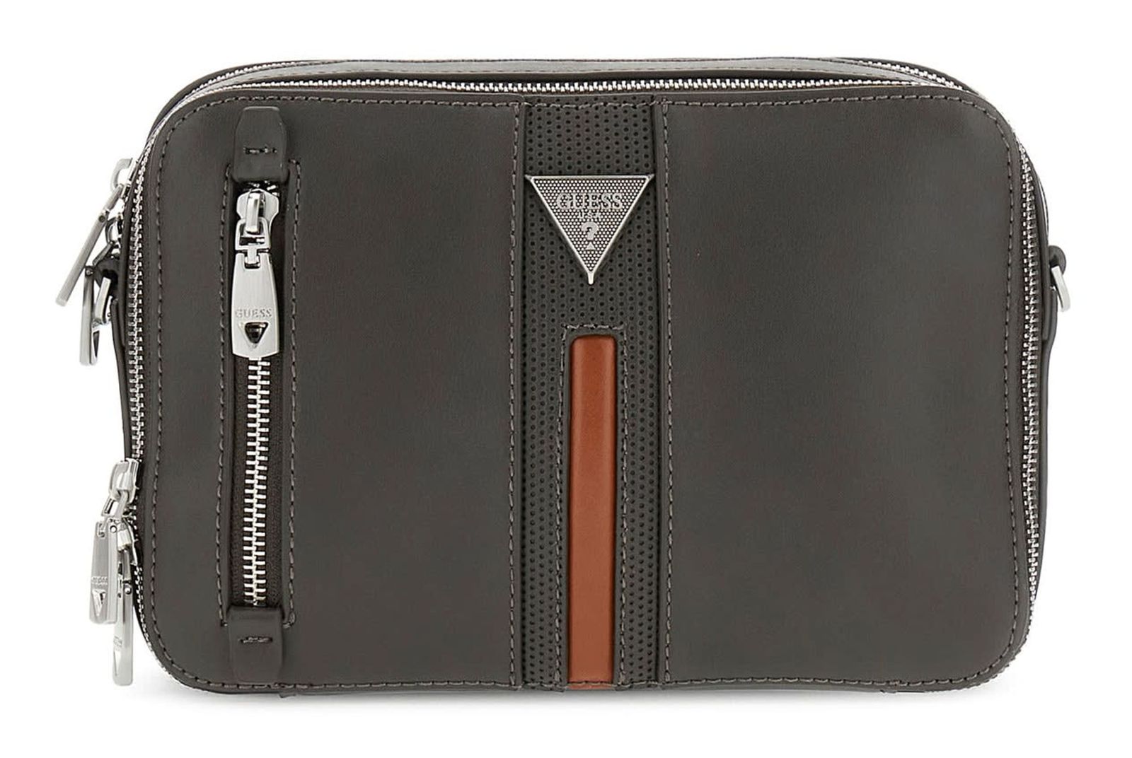 GUESS Torino Camera Bag Double Zip Anthracite Grey